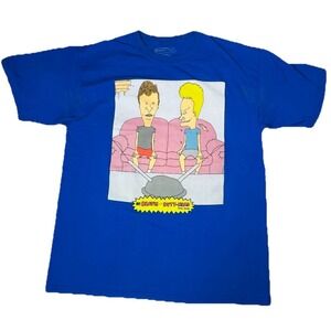 Beavis and Butthead graphic T-shirt Size L Men's MTV Blue